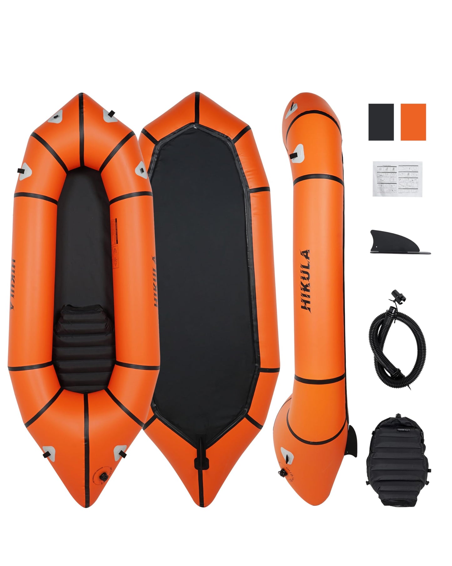 HIKULA lightweight TPU packraft, inflatable kayak for adults/kids, compact, durable, rapid inflate