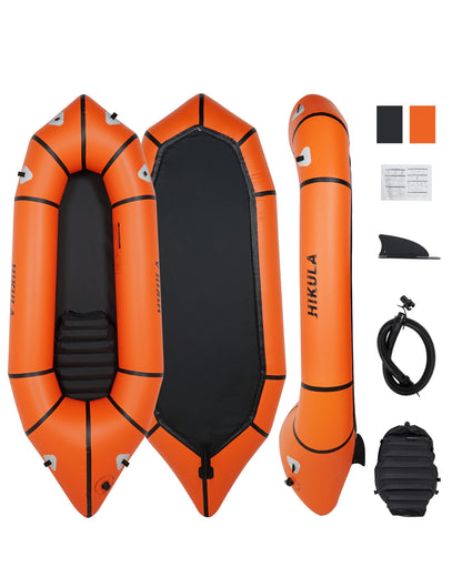 HIKULA lightweight TPU packraft, inflatable kayak for adults/kids, compact, durable, rapid inflate