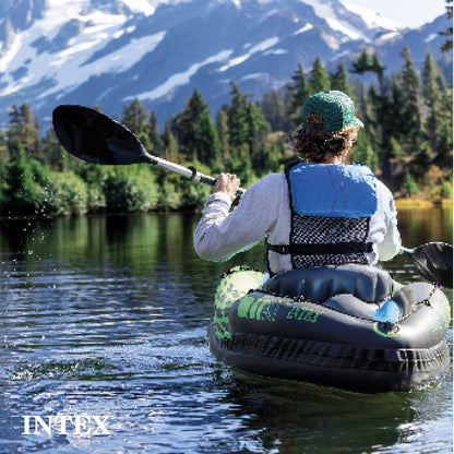 Intex Challenger K1 sporty inflatable kayak, 1-person, seat, oar, pump, repair kit