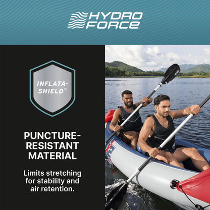 Bestway Hydro-Force Rapid X2 inflatable 2-person kayak, paddles, pump, removable fins