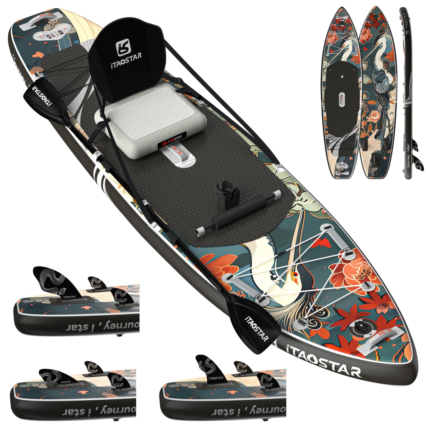 iTAOSTAR N01AP 11'6" inflatable SUP with seat, stable yoga/surf/fishing board kit