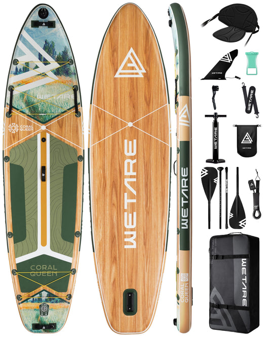 WETARE 11'6"x35" inflatable paddle board, 450lb capacity, extra wide, stable SUP