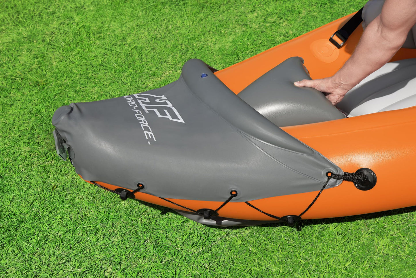 Bestway Hydro-Force Rapid X3 inflatable kayak set, 3-person, paddles, pump, fins, carry bag