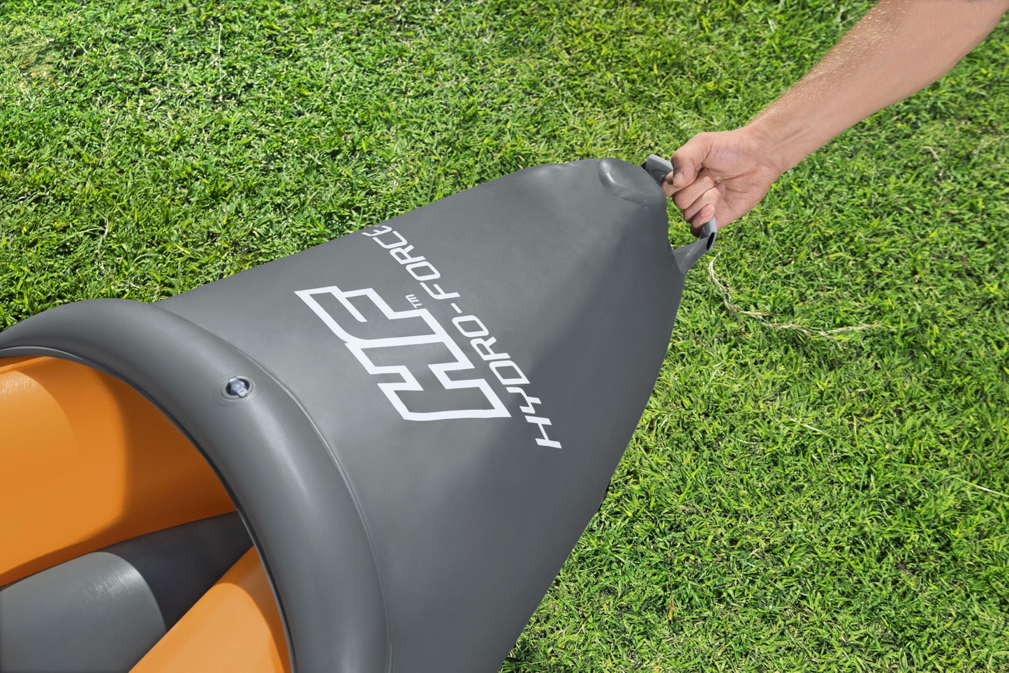 Bestway Hydro-Force Rapid X3 inflatable kayak set, 3-person, paddles, pump, fins, carry bag