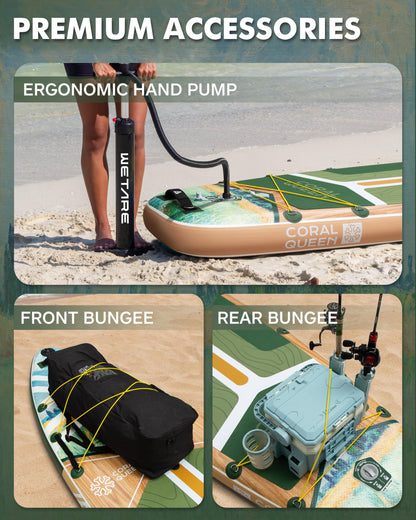 WETARE 11'6"x35" inflatable paddle board, 450lb capacity, extra wide, stable SUP